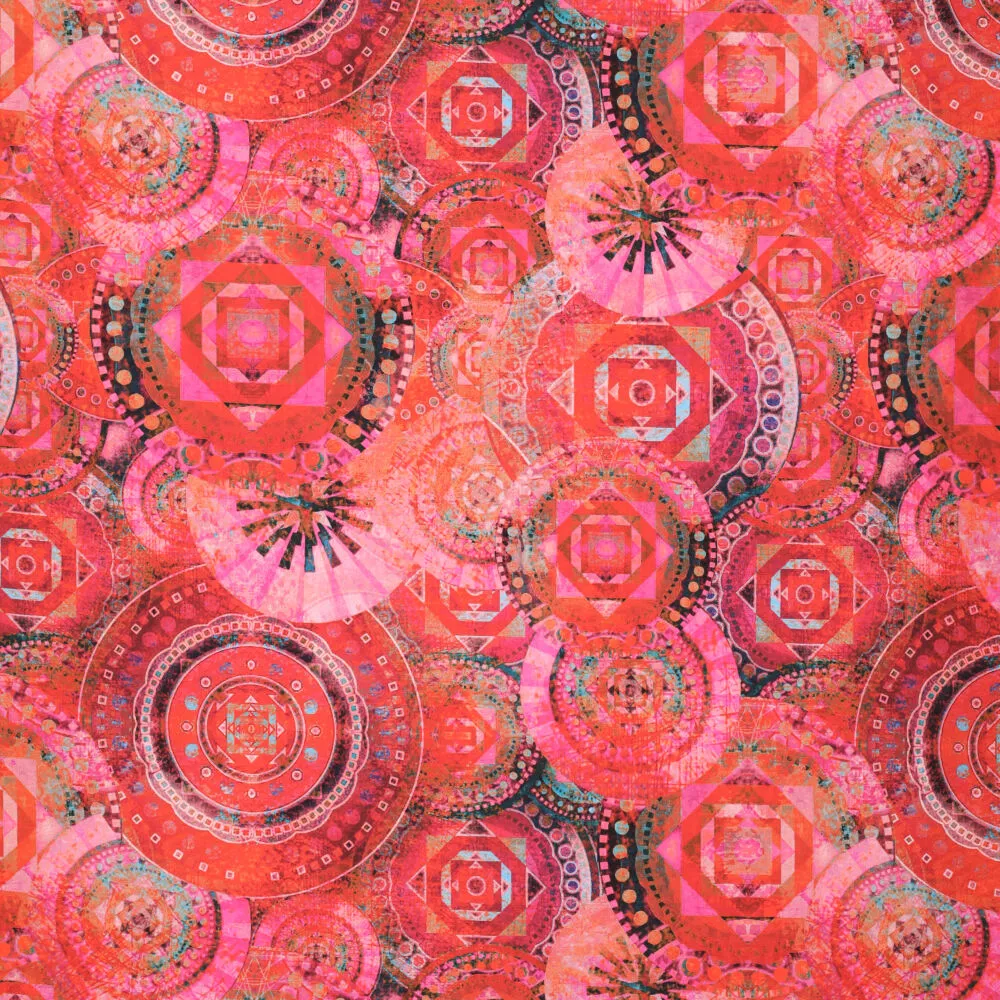 19595 Mandala Poplin Stretch Washed Silicon