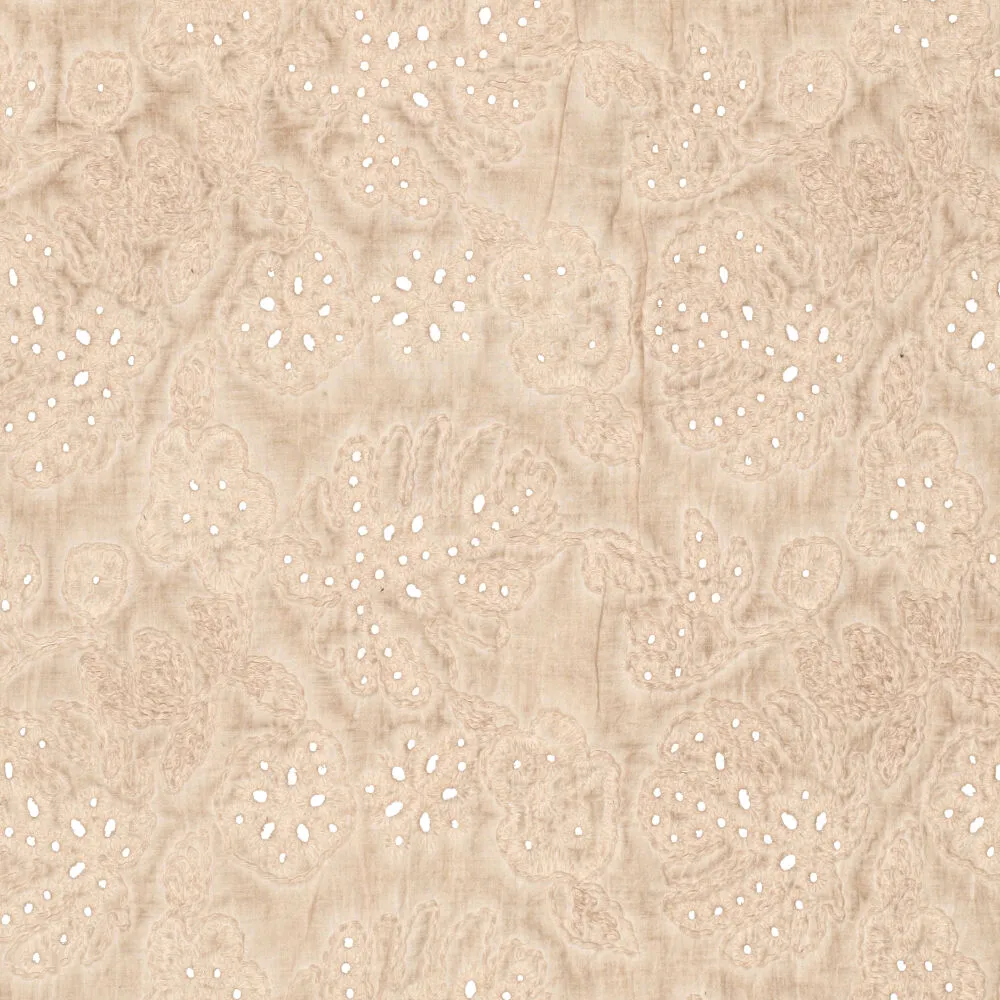 21642 Cotton Voile Vintage Tape Embroidery