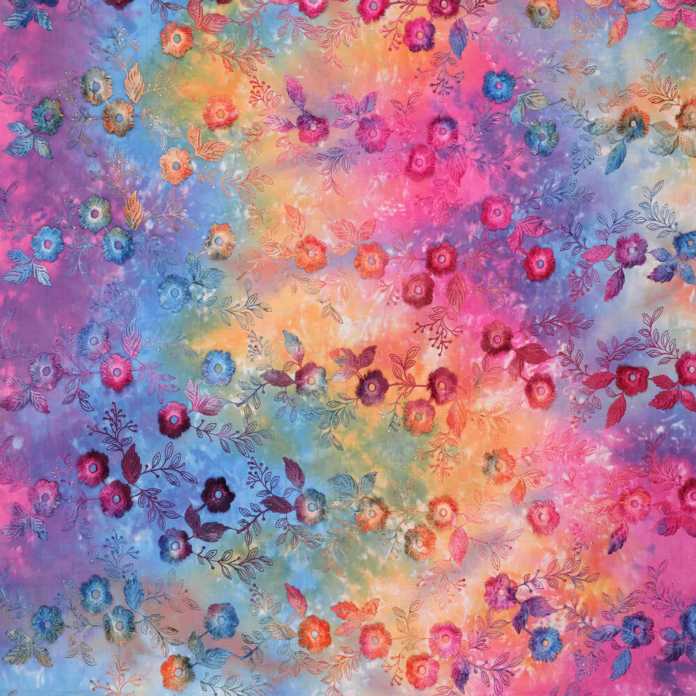 21734 Tie Dye Poppy Embroidery