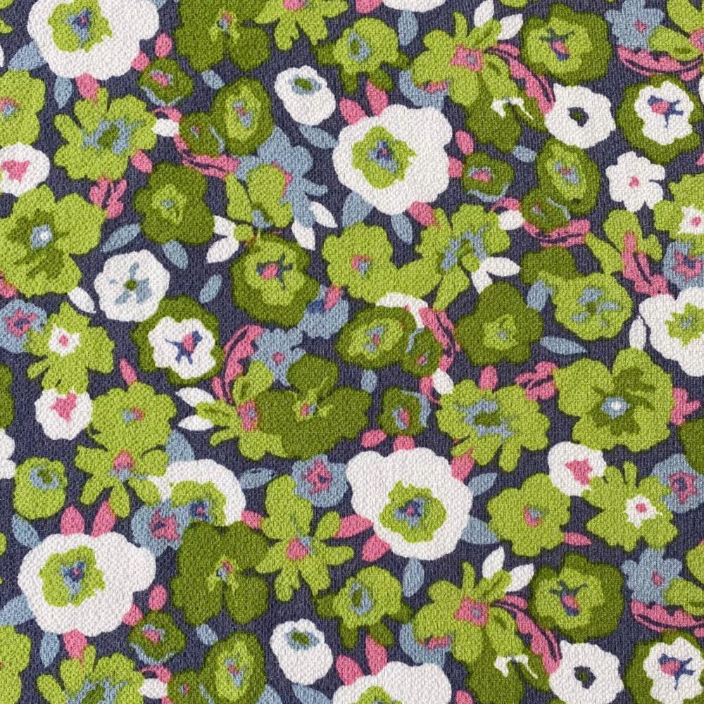 18920 Retro Graphic Flower Bubble Chiffon
