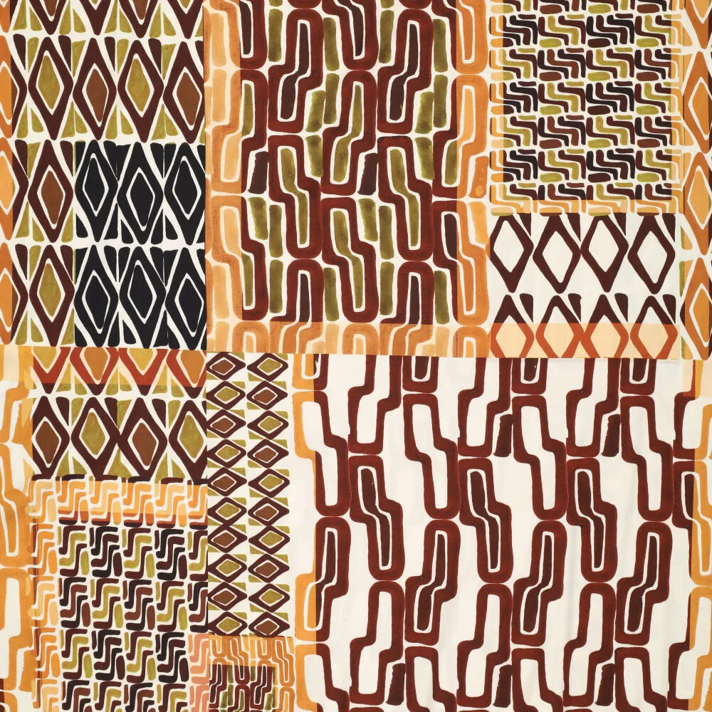 22587 Tribal Motifs Silky Viscose Satin  22587 Tribal Motifs Silky Viscose Satin