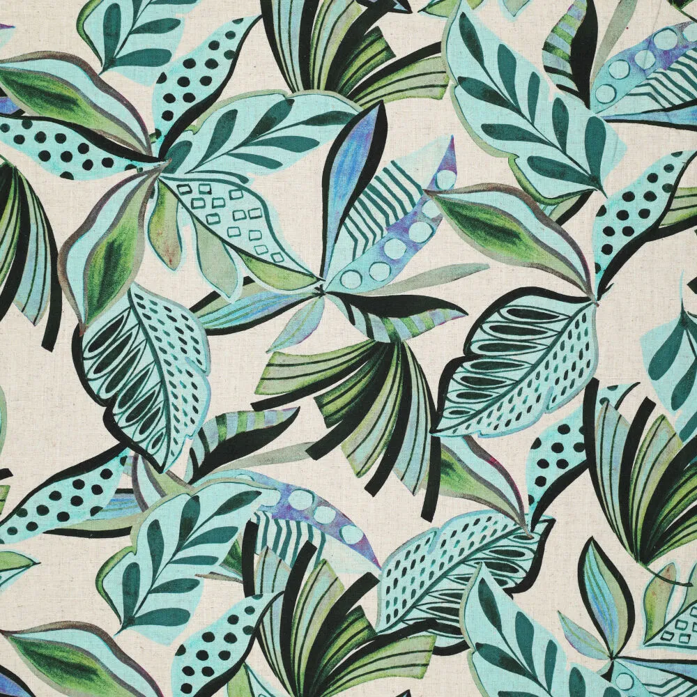 23514 Piombino Flowers Natural Linen Slub