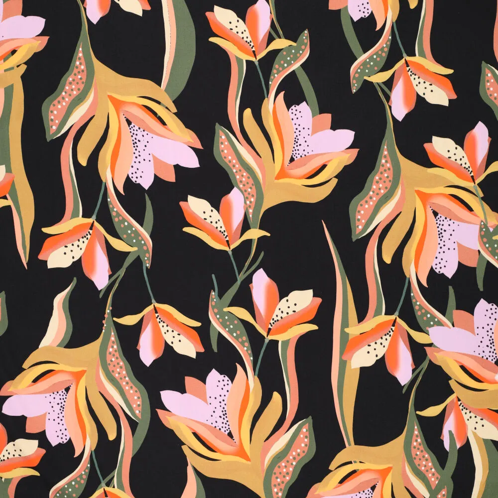 22294 Heavy Satin Stretch Dancing Tulips