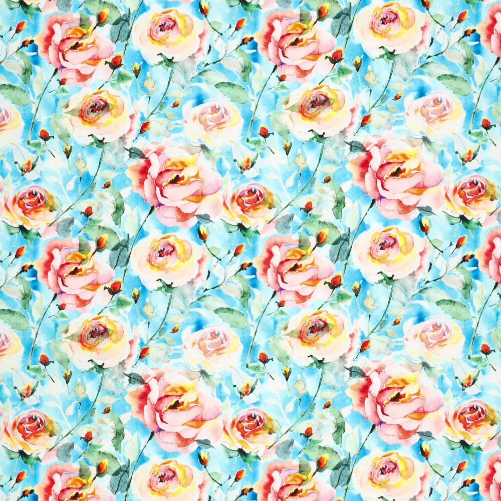 20949 Cotton Satin Aquarel Roses