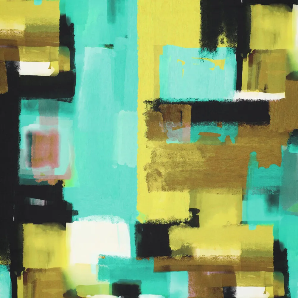 23013 Abstract Painting Viscose Satin 