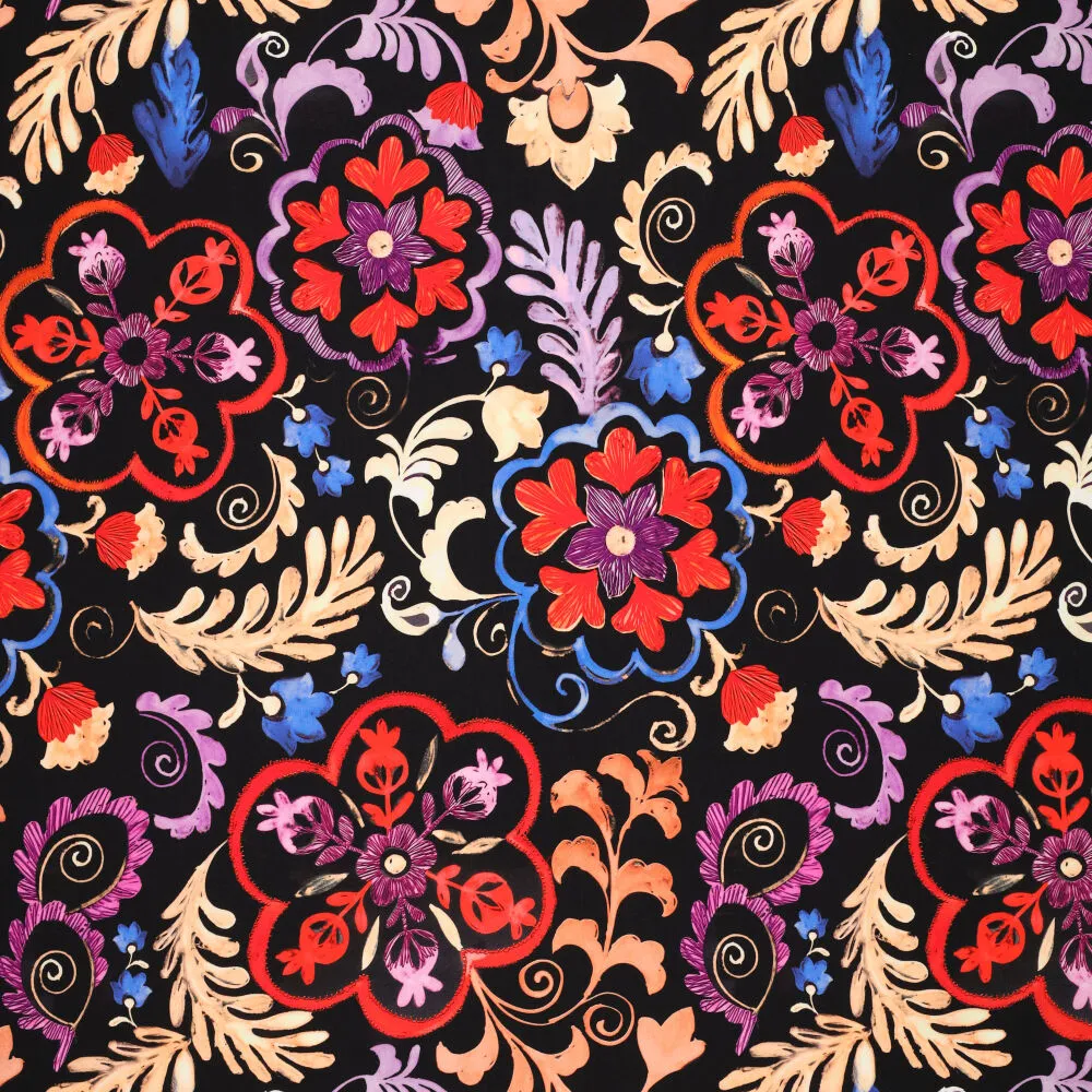23015 Russian Ornaments Viscose Satin 