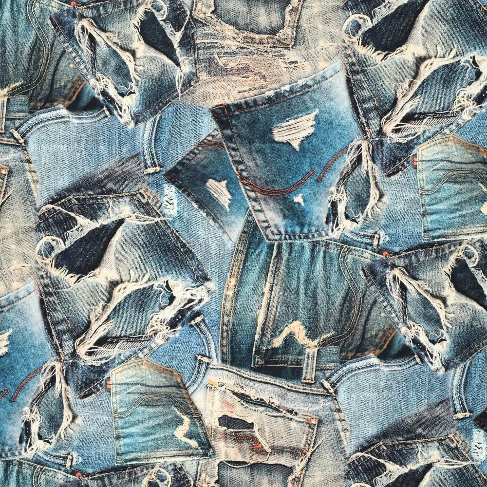 22594 Denim Rusted Cotton Twill