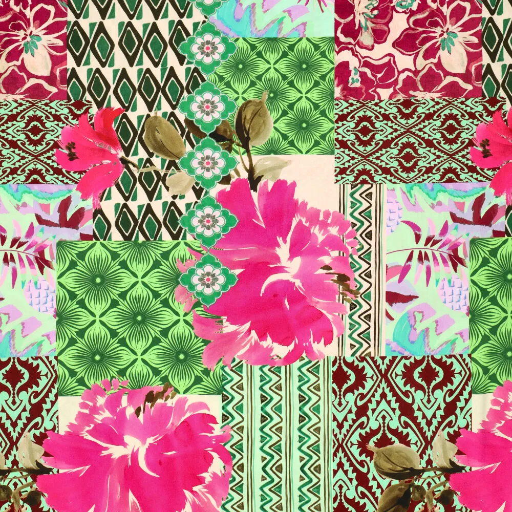 22578 Digi Patchwork Rio Poplin Stretch  22578 Digi Patchwork Rio Poplin Stretch