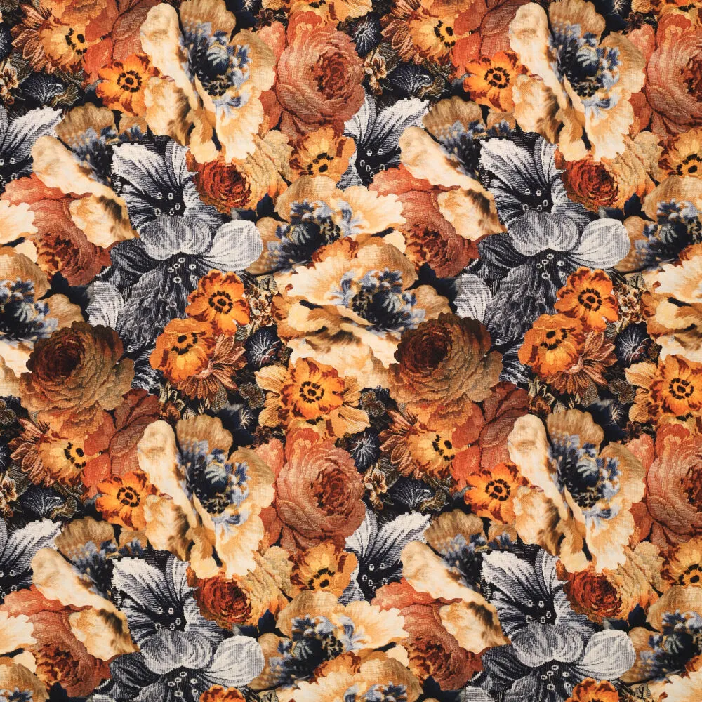 20141 Gobelin Flowers Poplin Stretch