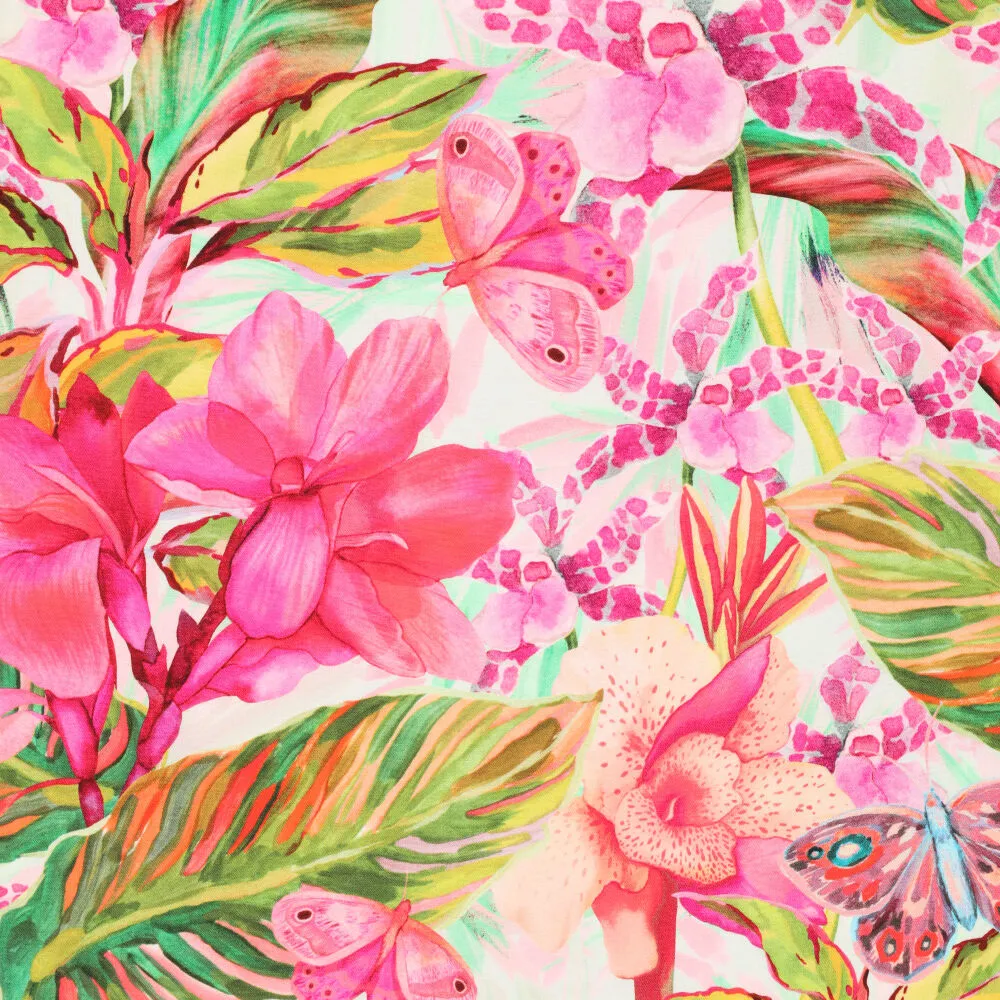23536 Viscose Twill Jungle Garden
