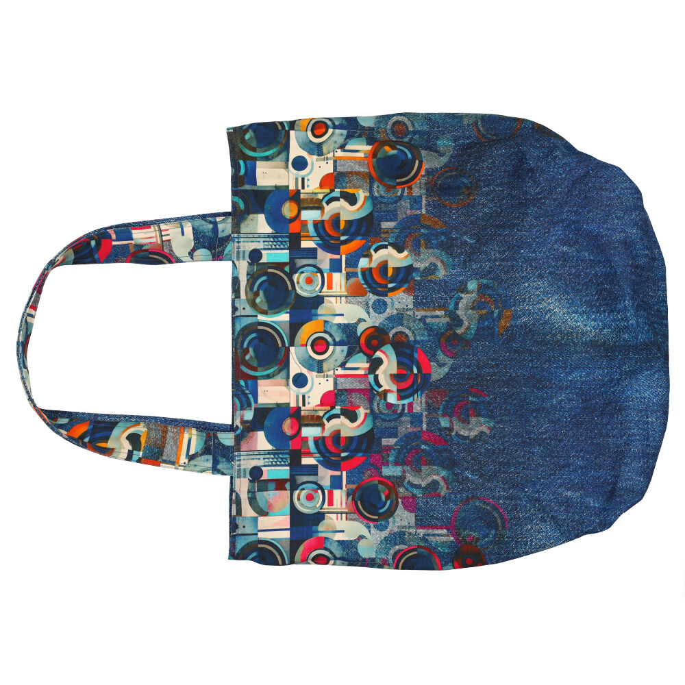  tote bag, patterned, blue, abstract, handbag