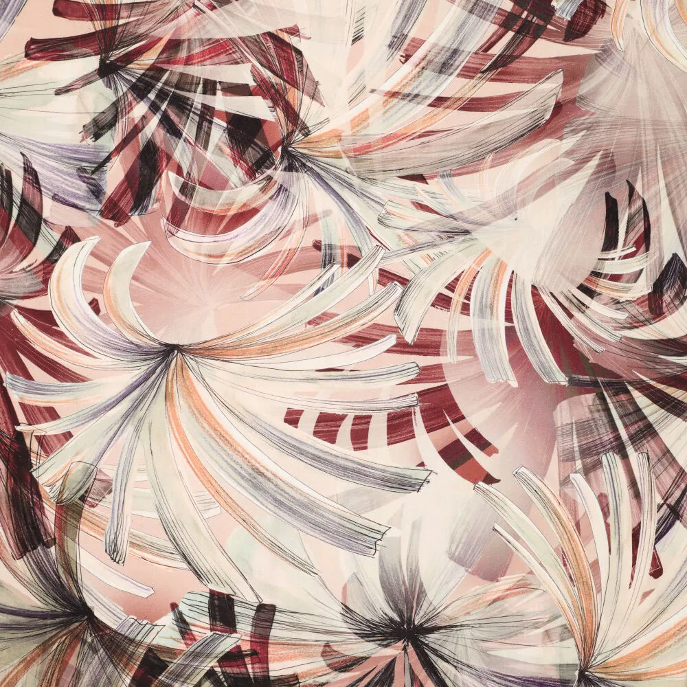 23508 Botanical Leaves Linen Slub
