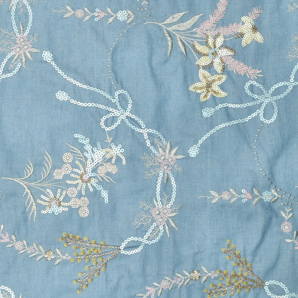 22656 Denim Embroidery Patricia