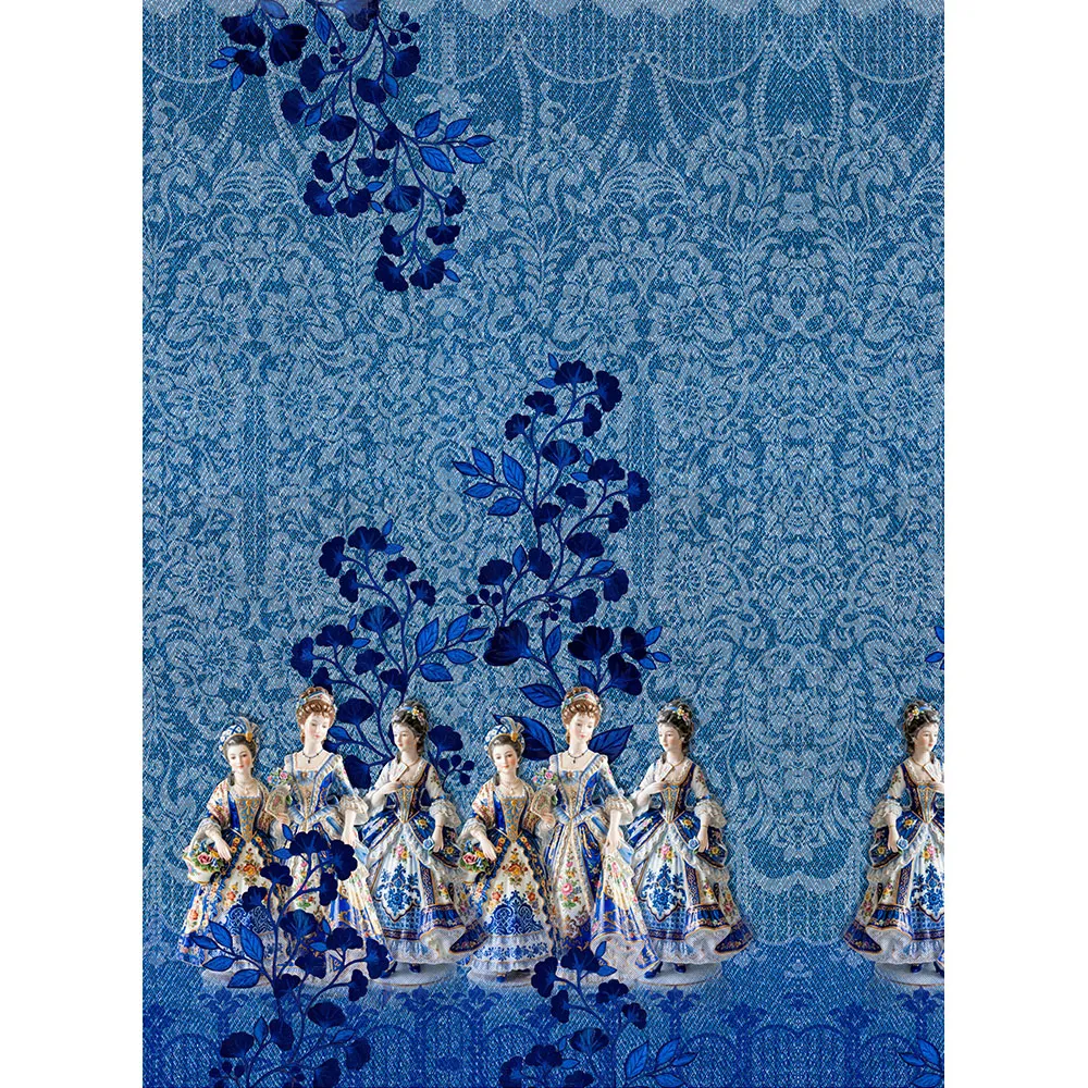 KN10017 Delft Blue Elegance Dress Panel
