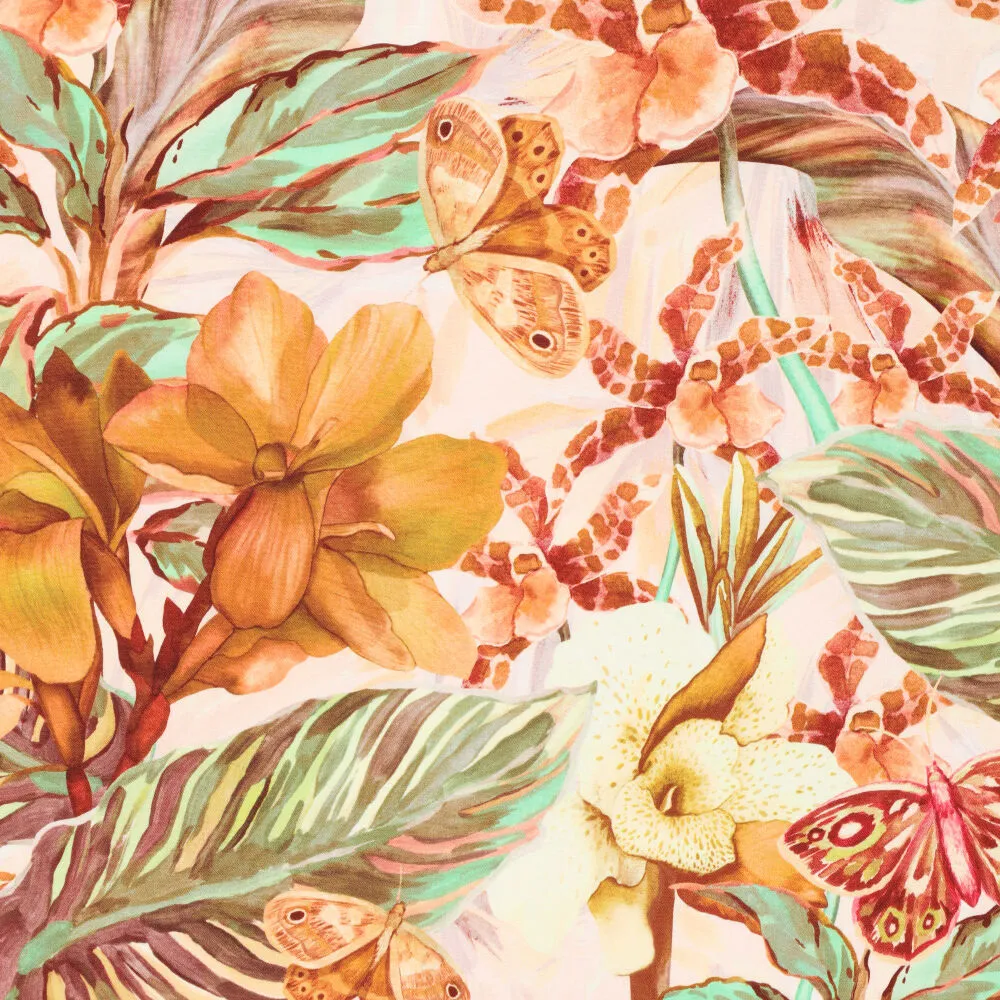 23536 Viscose Twill Jungle Garden