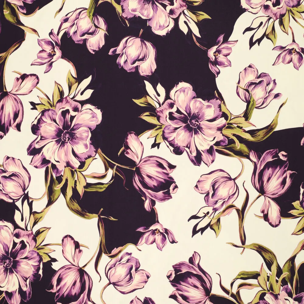 23017 Dutch Tulips Viscose Satin 