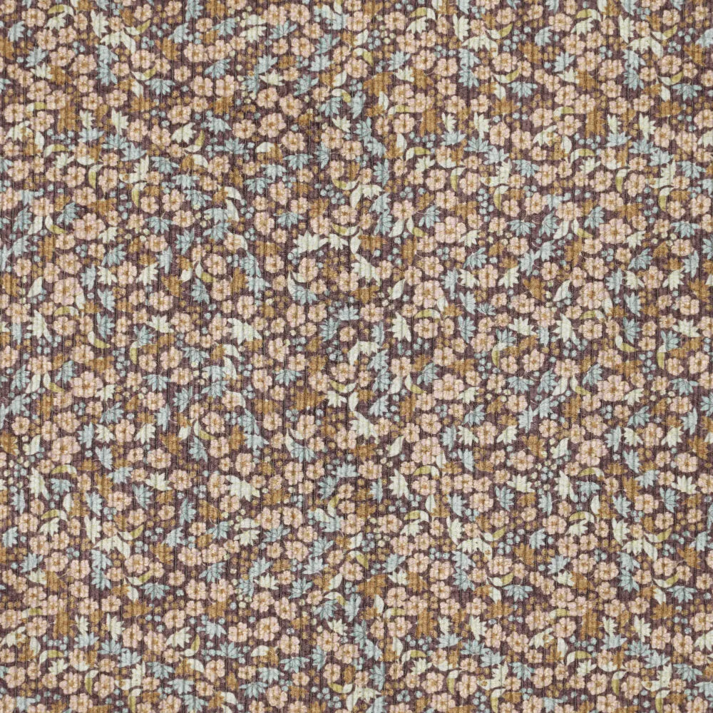 22238 Dizzy Flowers Printed Cord | Knipidee.nl - Color code: 100
