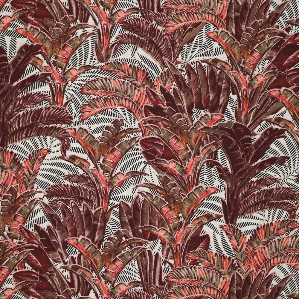 23513 Palmtree Garden Natural Linen Slub