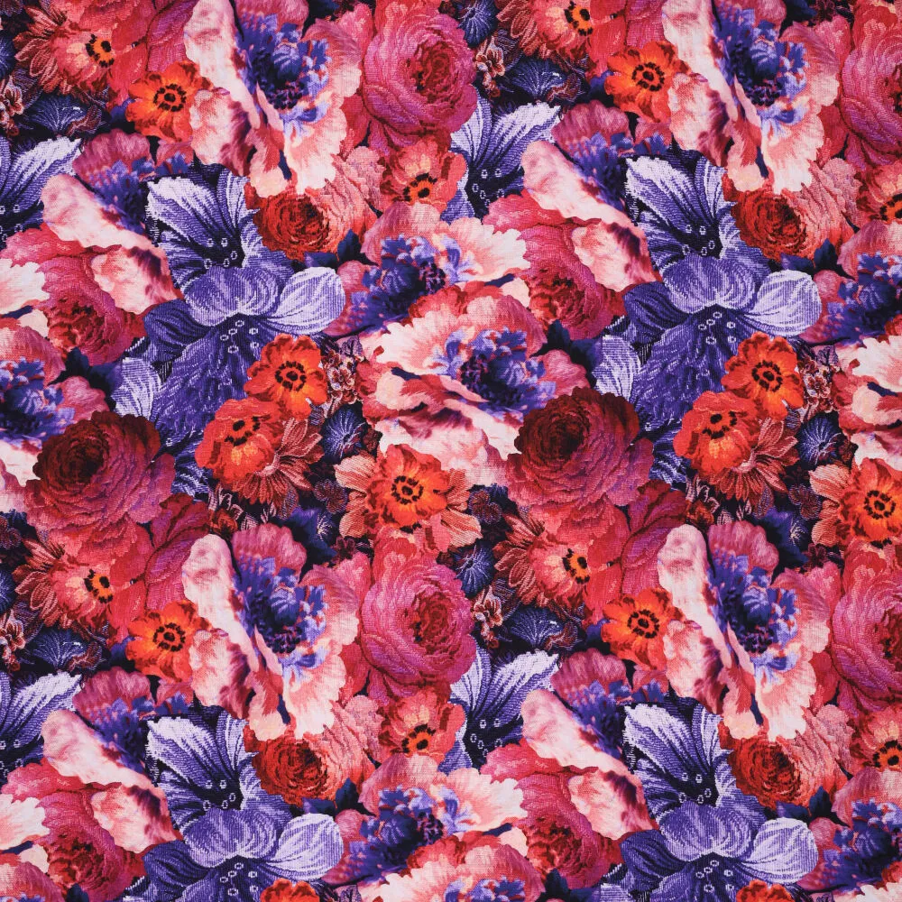 20141 Gobelin Flowers Poplin Stretch