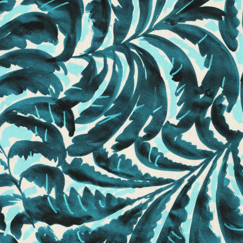 23510 Rainforest Leaves Linen Slub