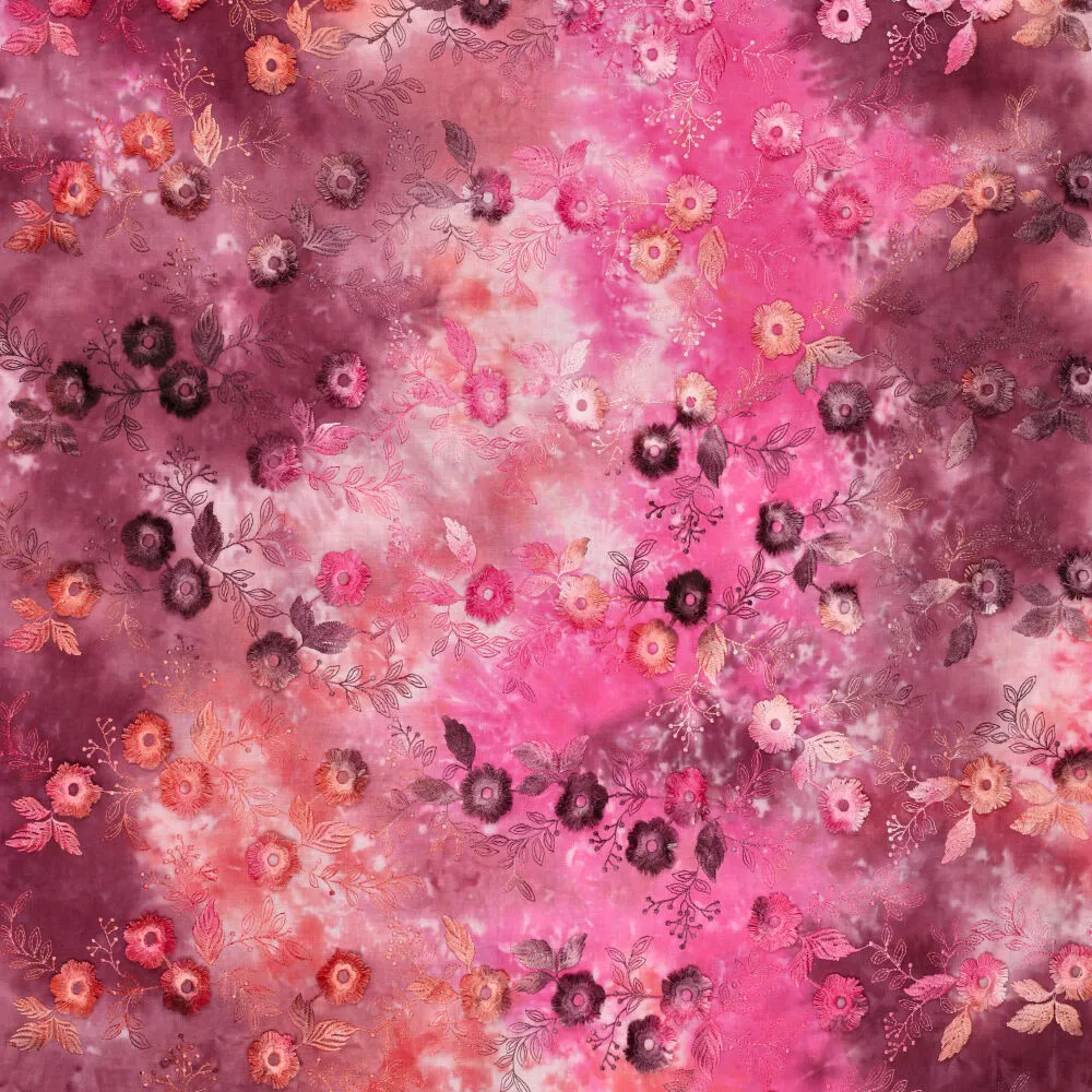 21734 Tie Dye Poppy Embroidery