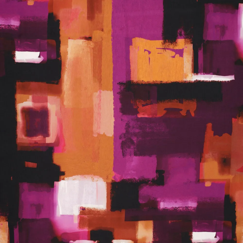 23013 Abstract Painting Viscose Satin 