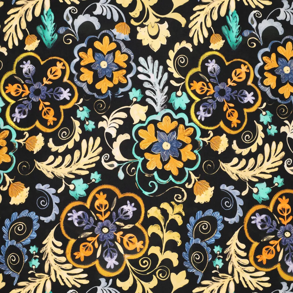 23015 Russian Ornaments Viscose Satin 