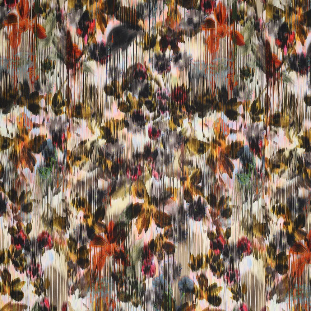 20143 Flower Glitch Poplin Stretch