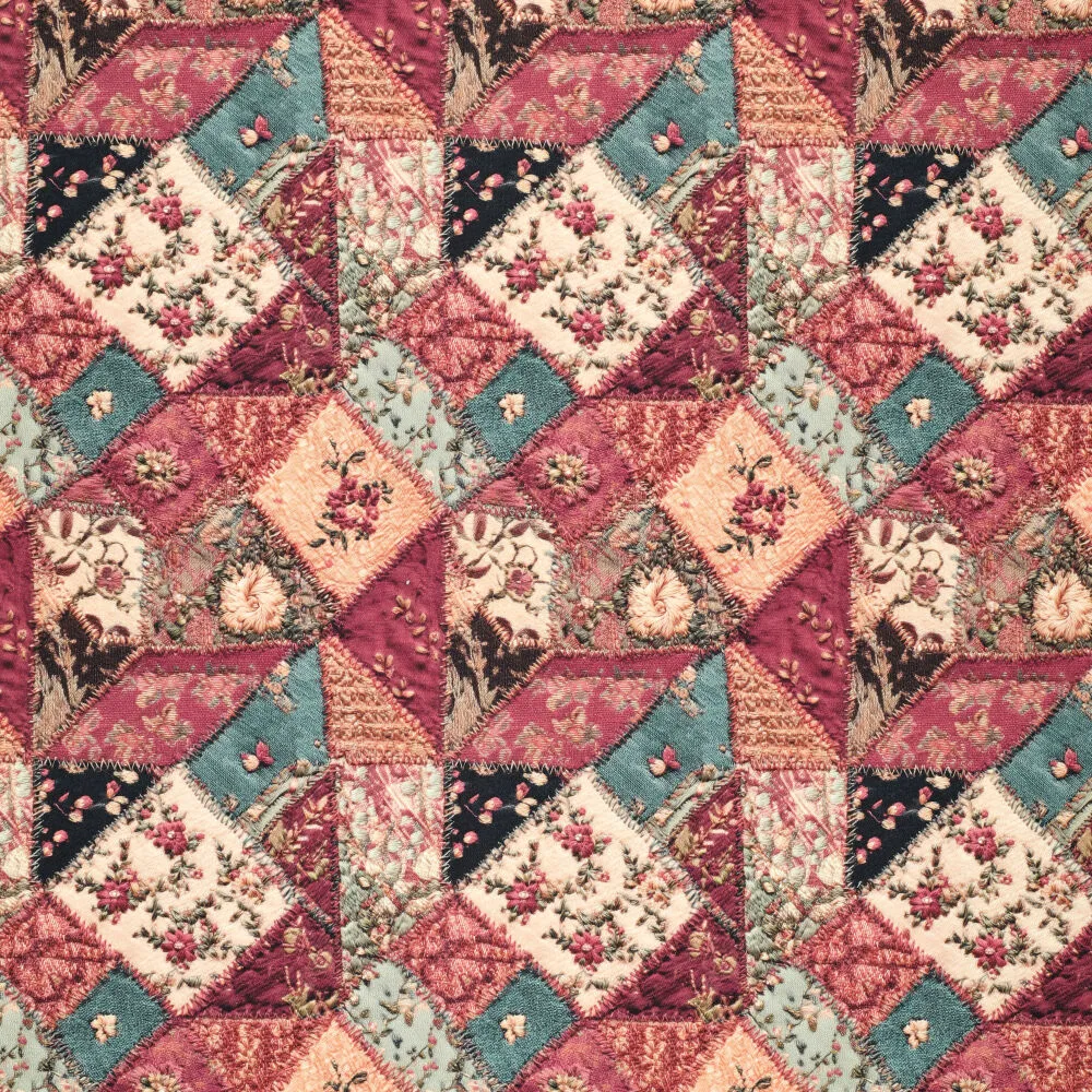 22593 Denim Rose Patch Cotton Twill