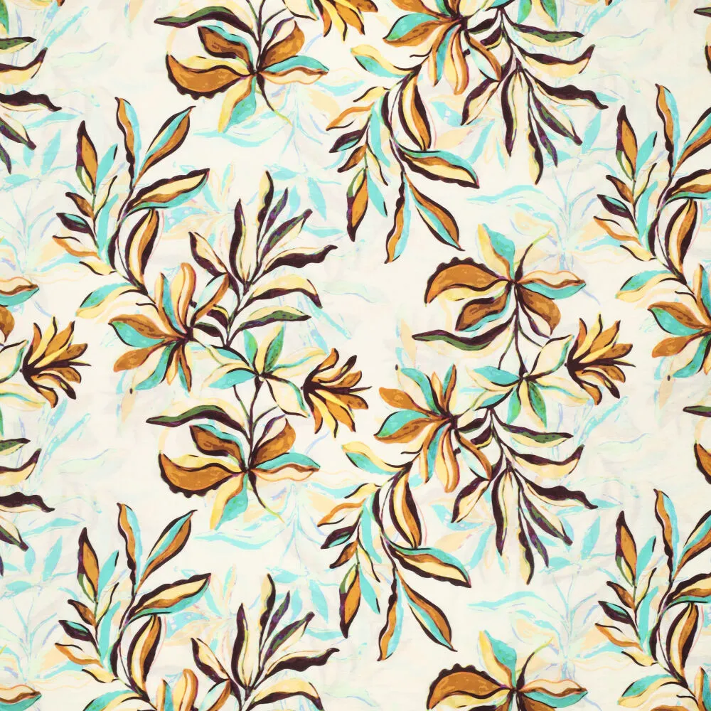 21676 Digi Magnolia Leaves Rayon