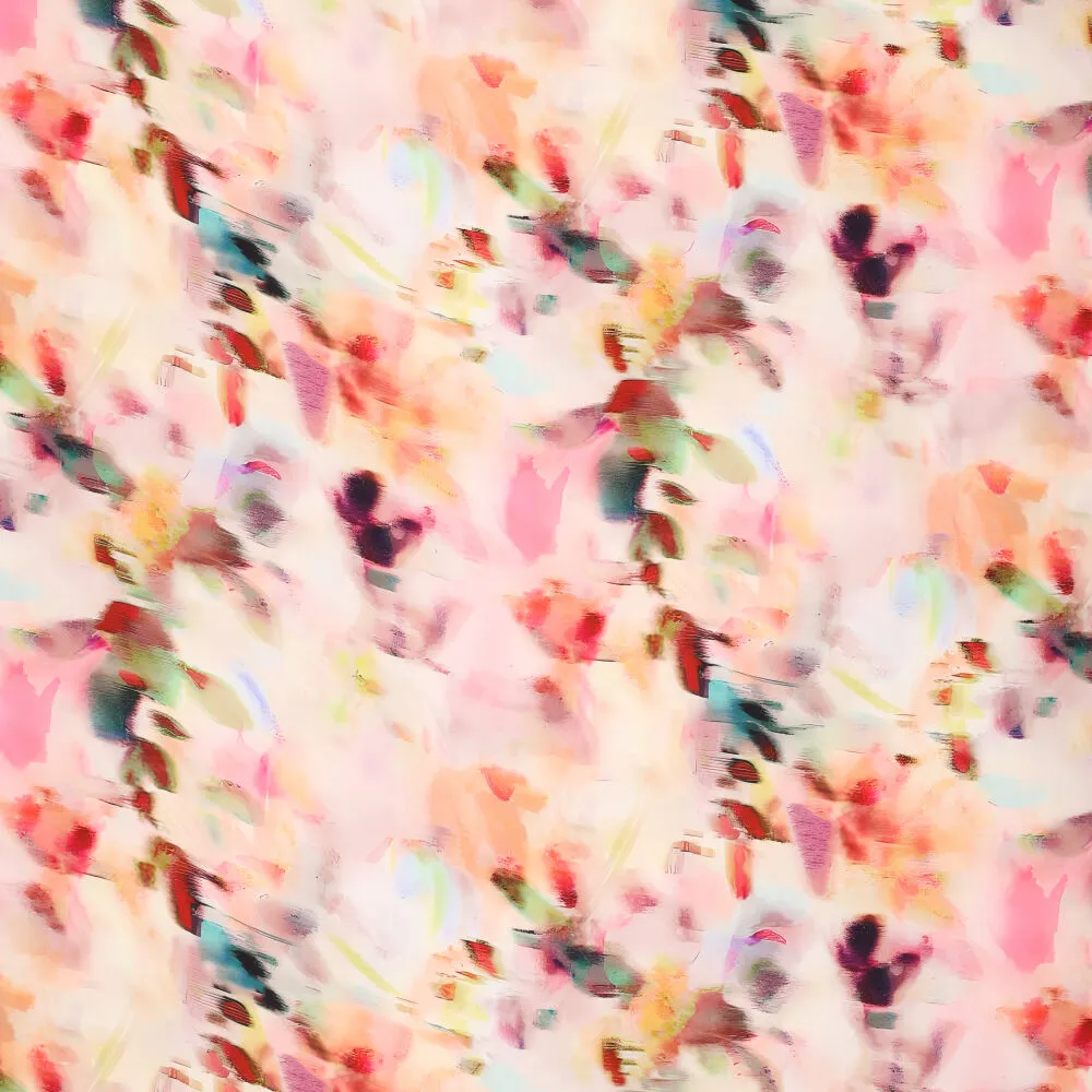 22588 Blurred Blossom Silky Viscose Satin 