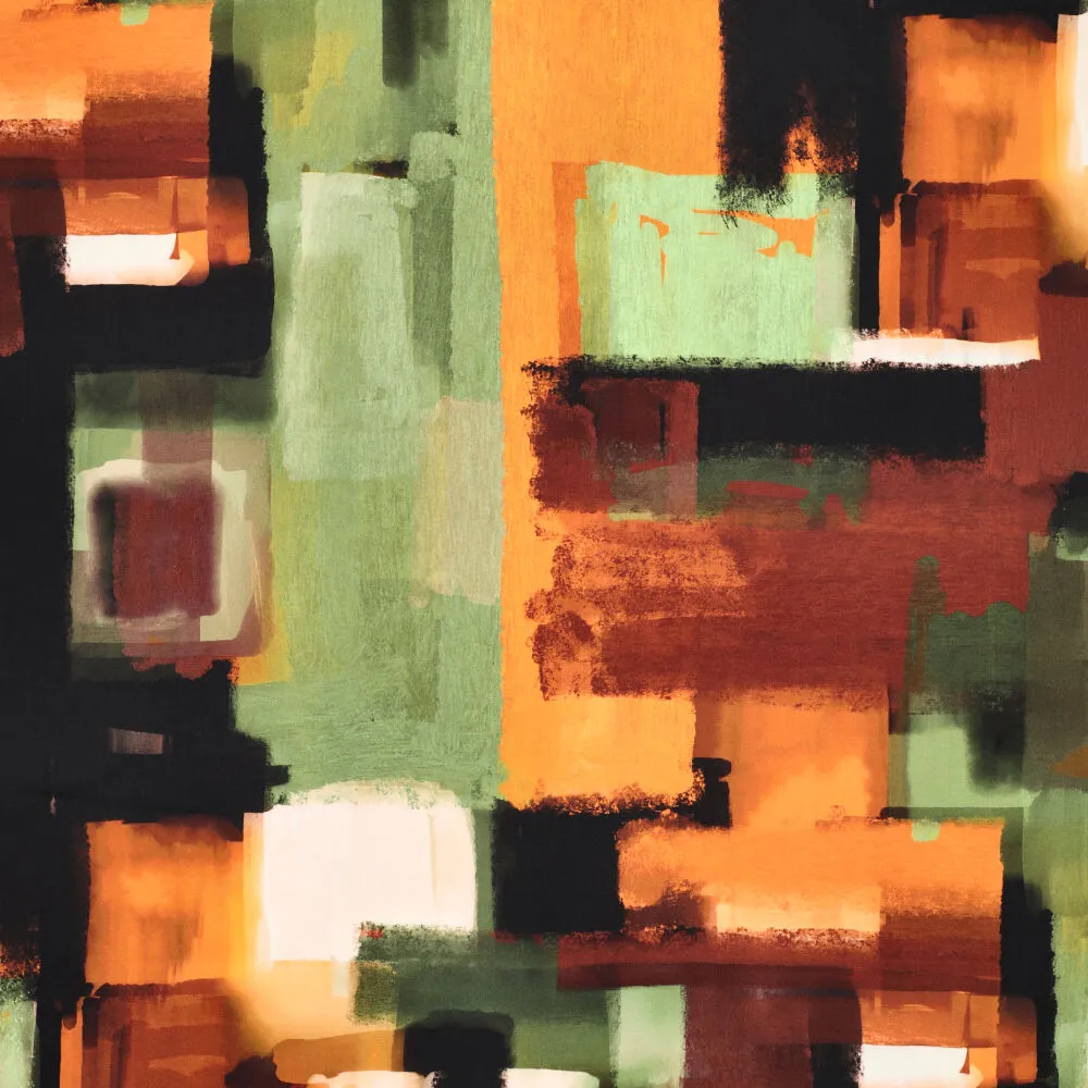 23013 Abstract Painting Viscose Satin 