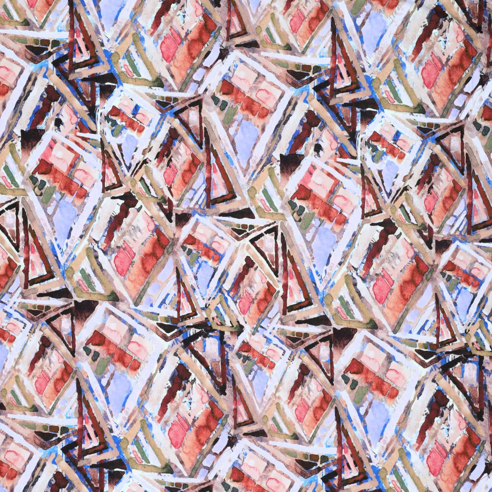 20641 Abstract Painted Viscose Crepe 20641 Abstract Painted Viscose Crepe