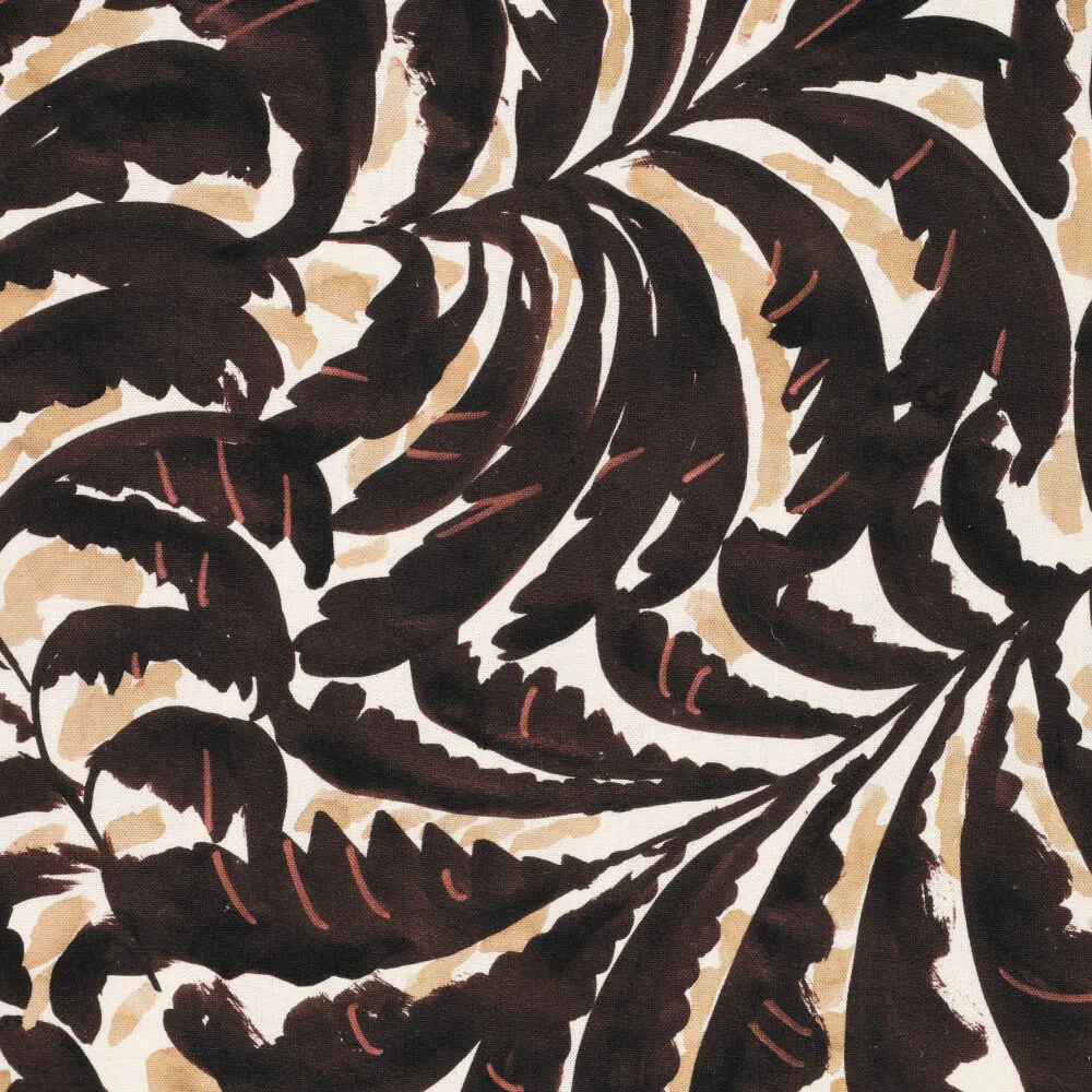 23510 Rainforest Leaves Linen Slub