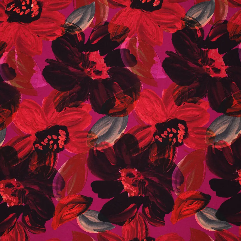 23002 Layered Flowers Viscose Spandex