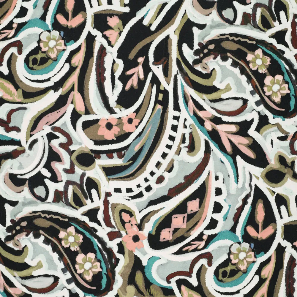 22022 Bold Paisly Viscose Spandex
