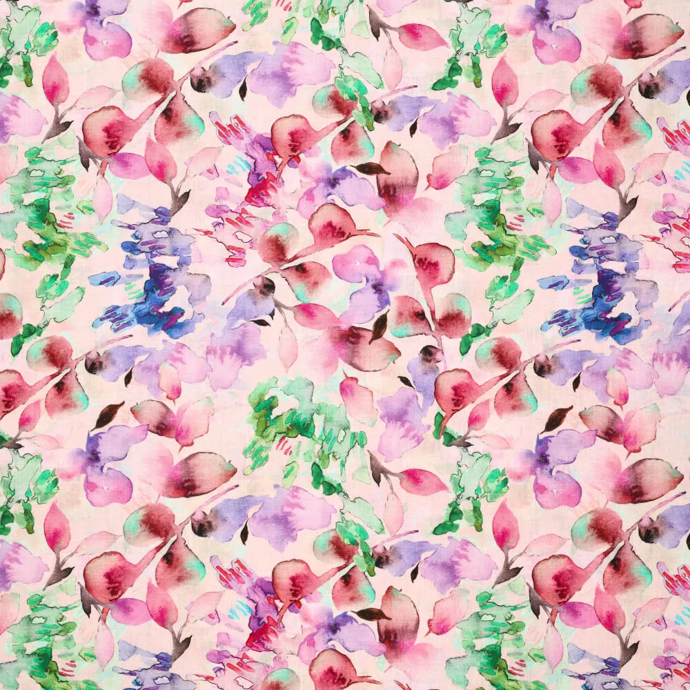 20818 Aquarel Leaves Ramie Linen 20818 Aquarel Leaves Ramie Linen