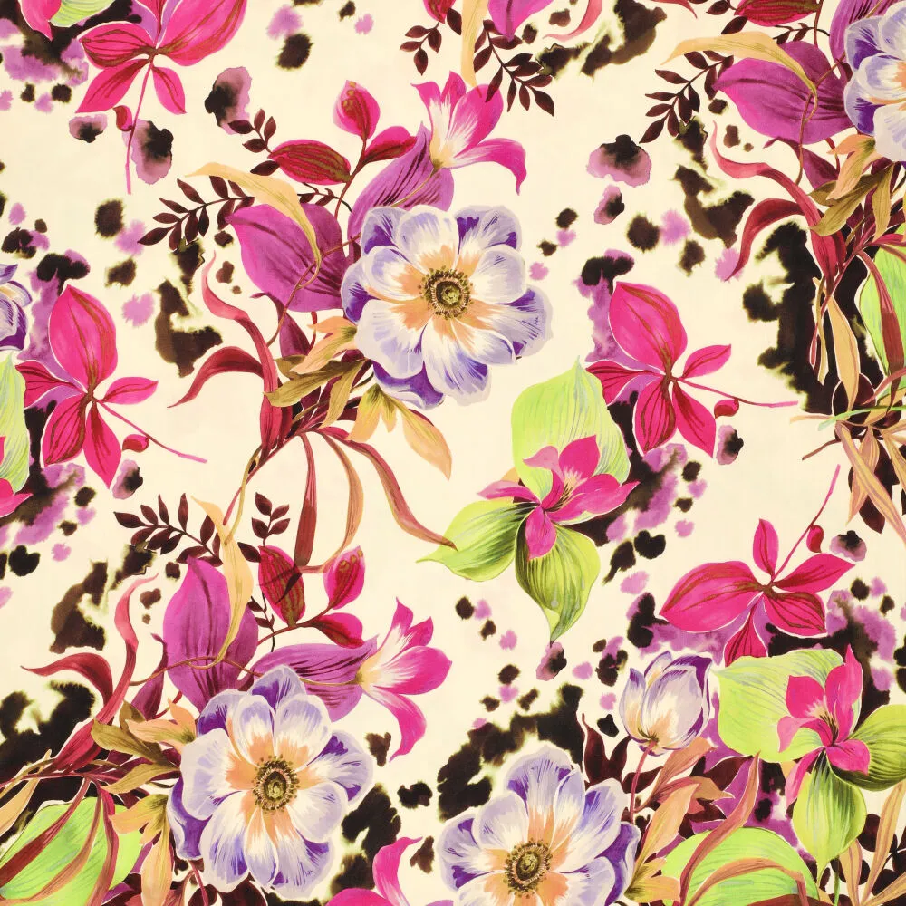 23522 Peonies Art Viscose Satin