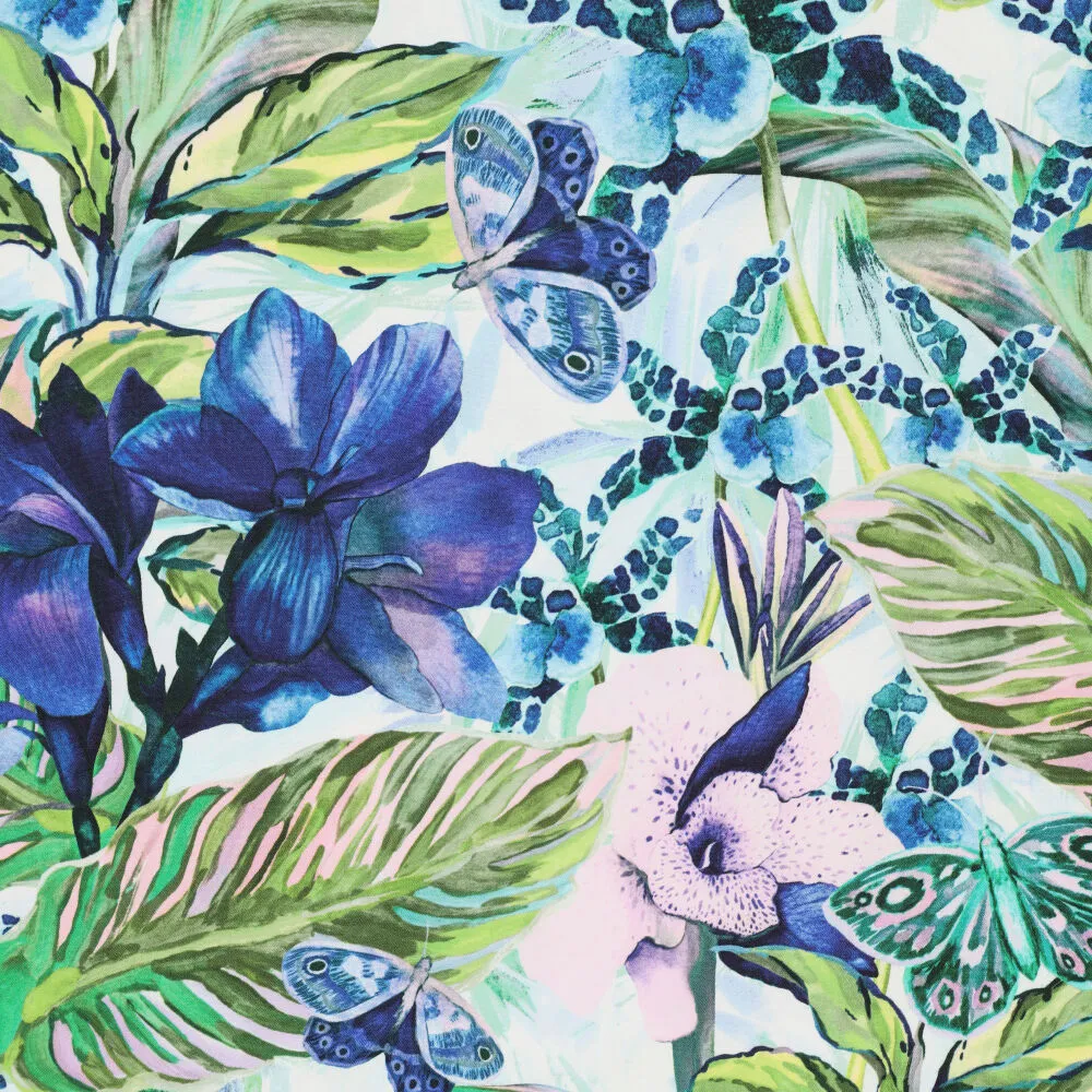 23536 Viscose Twill Jungle Garden