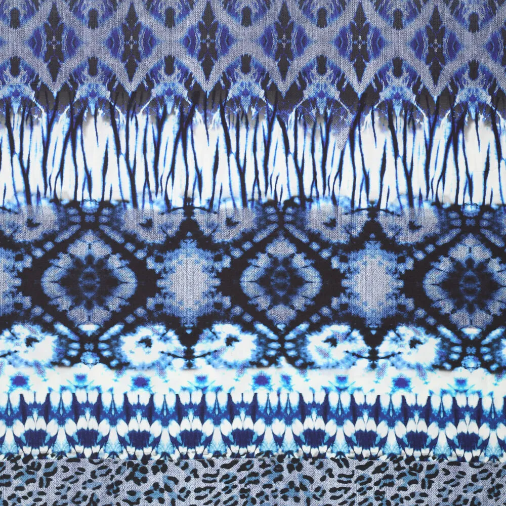 19772 DiJeans Tie Dye Stripes Viscose Poplin