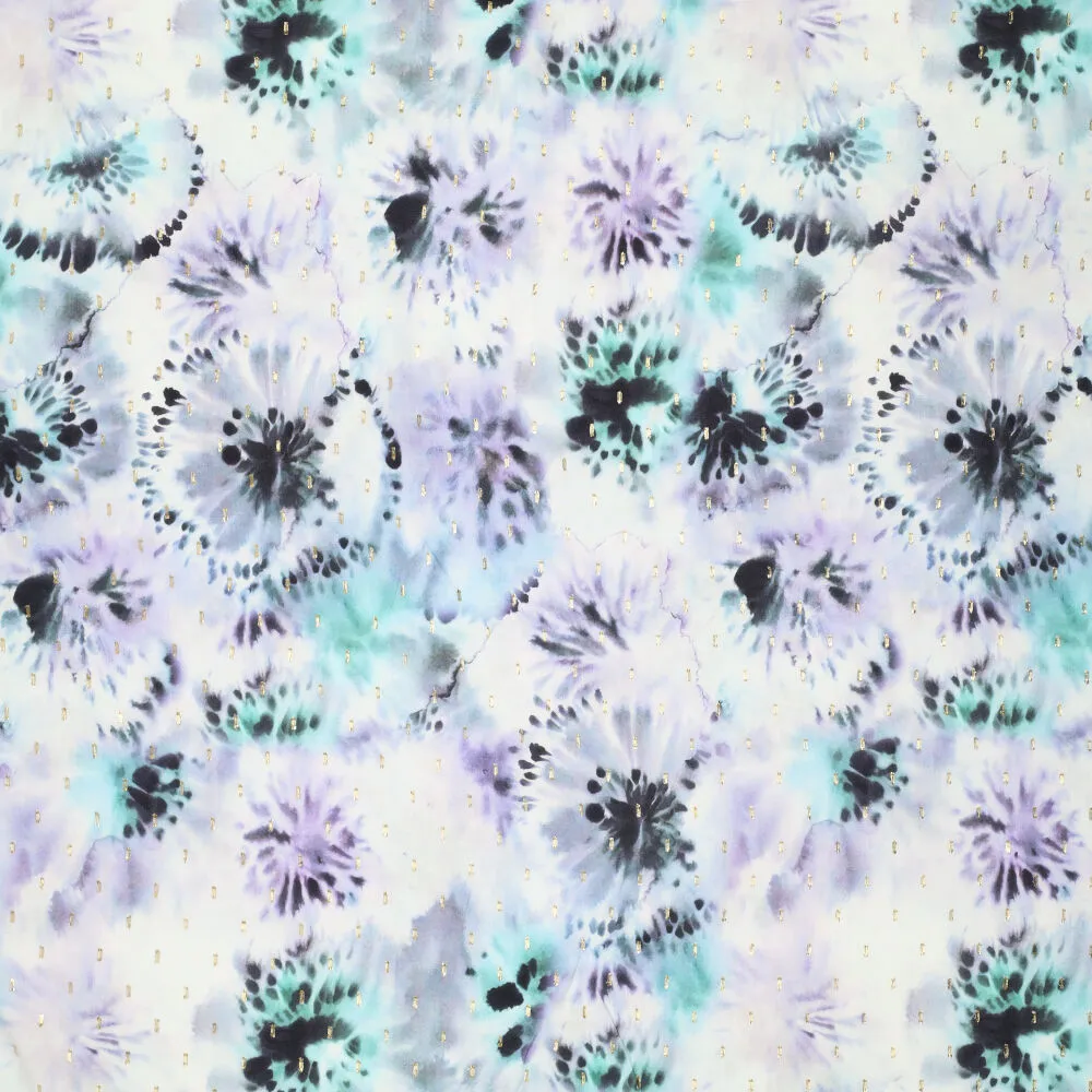 20916 Digi Ink Flowers Lurex Jacquard