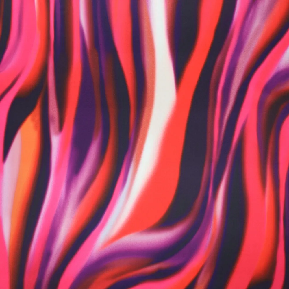 20116 Airbrush Waves Stretch Satin