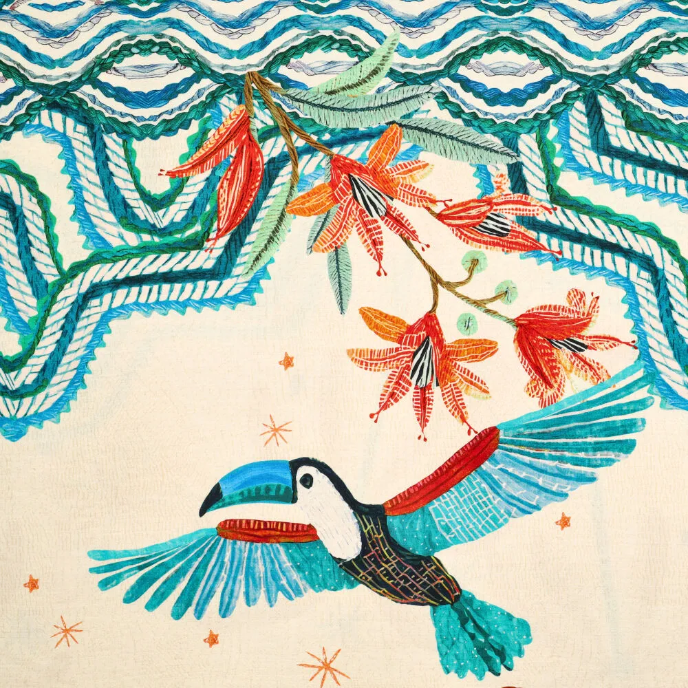 22546 Viscose Twill Tucan Birds 