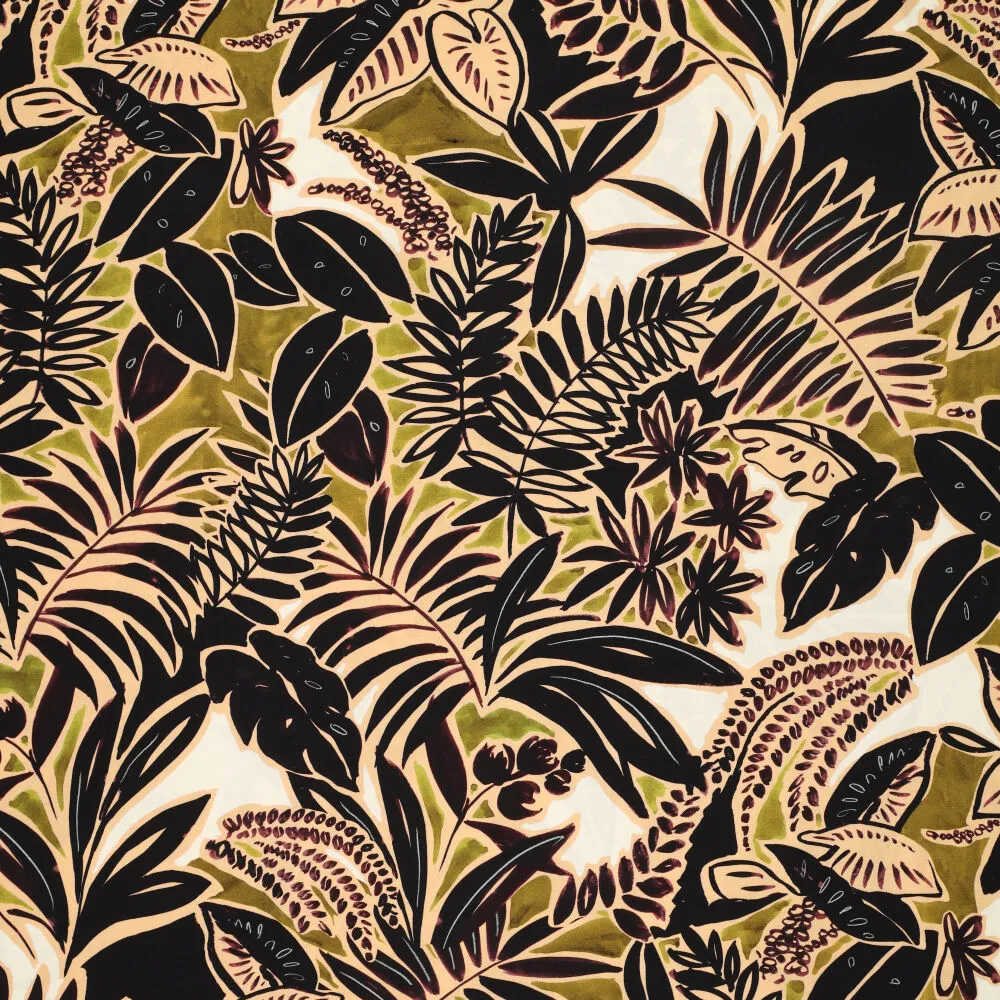 20854 Digi Leaf Motifs Poplin Stretch