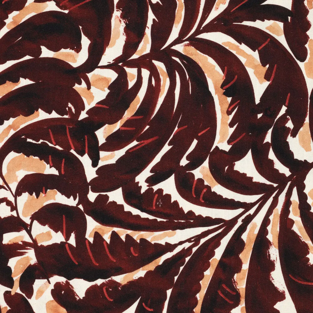 23510 Rainforest Leaves Linen Slub