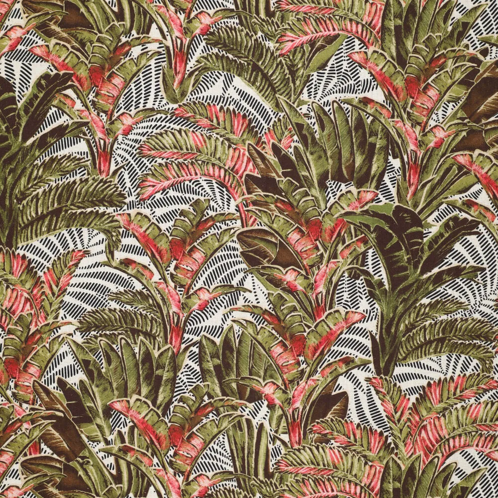 23513 Palmtree Garden Natural Linen Slub