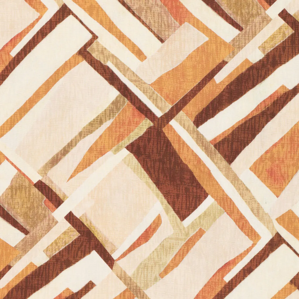 23541 Viscose Twill Abstract Colorblocks 