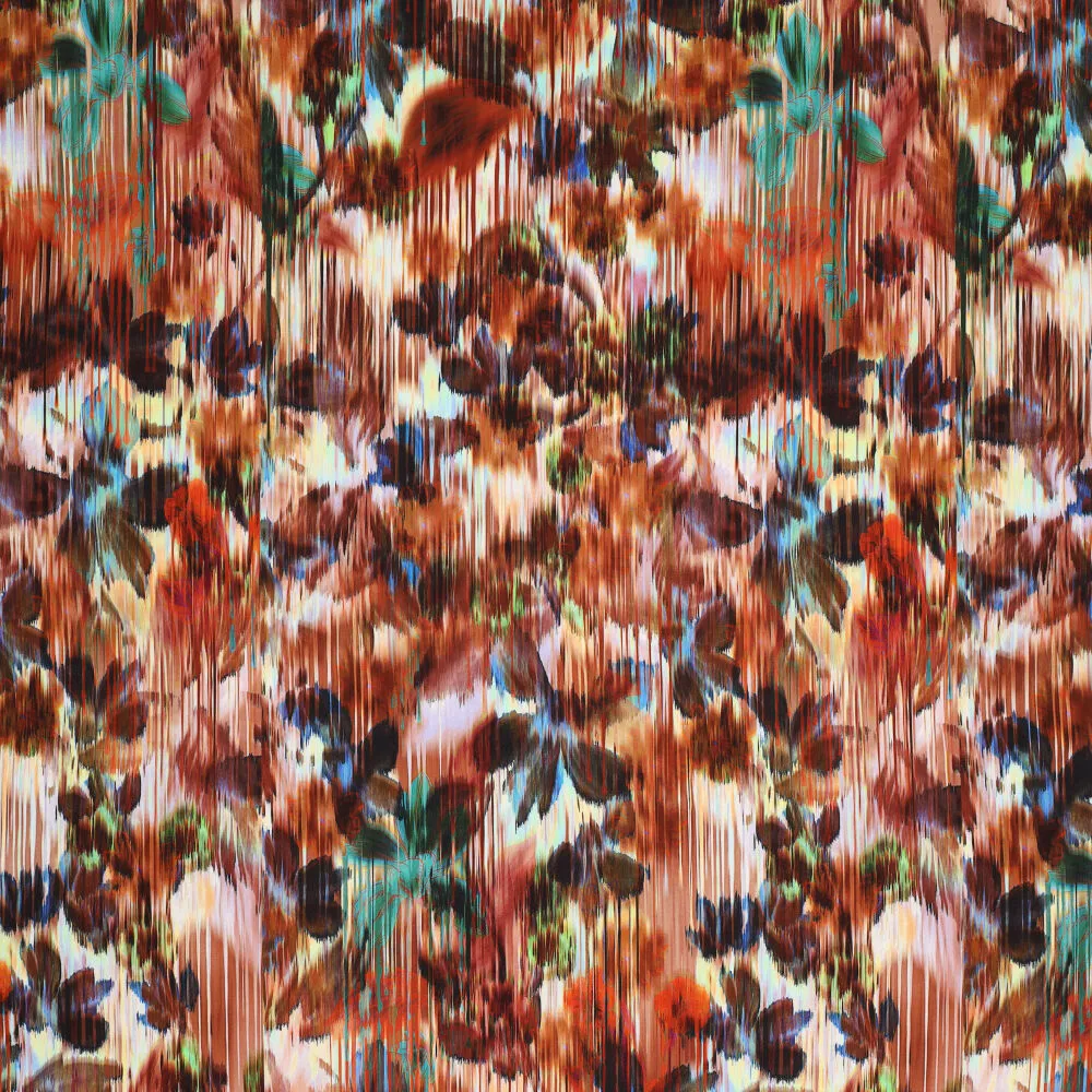 20143 Flower Glitch Poplin Stretch
