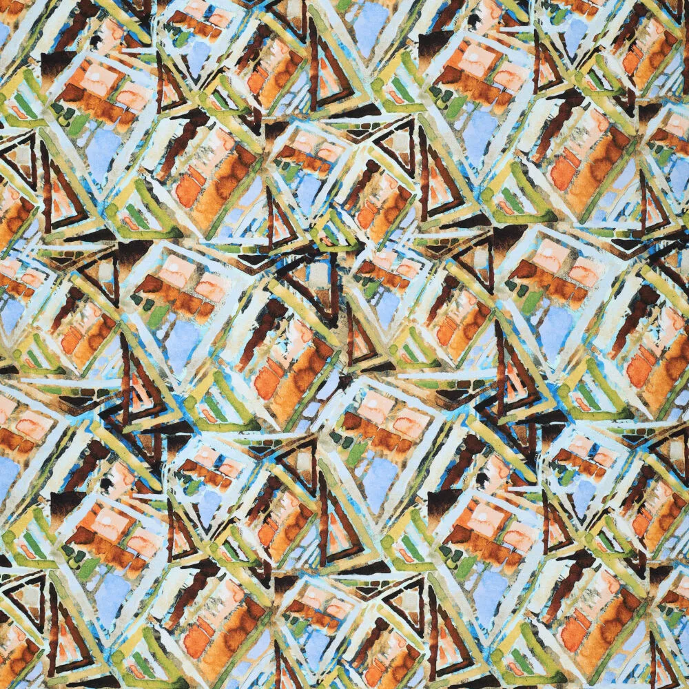 20641 Abstract Painted Viscose Crepe 20641 Abstract Painted Viscose Crepe