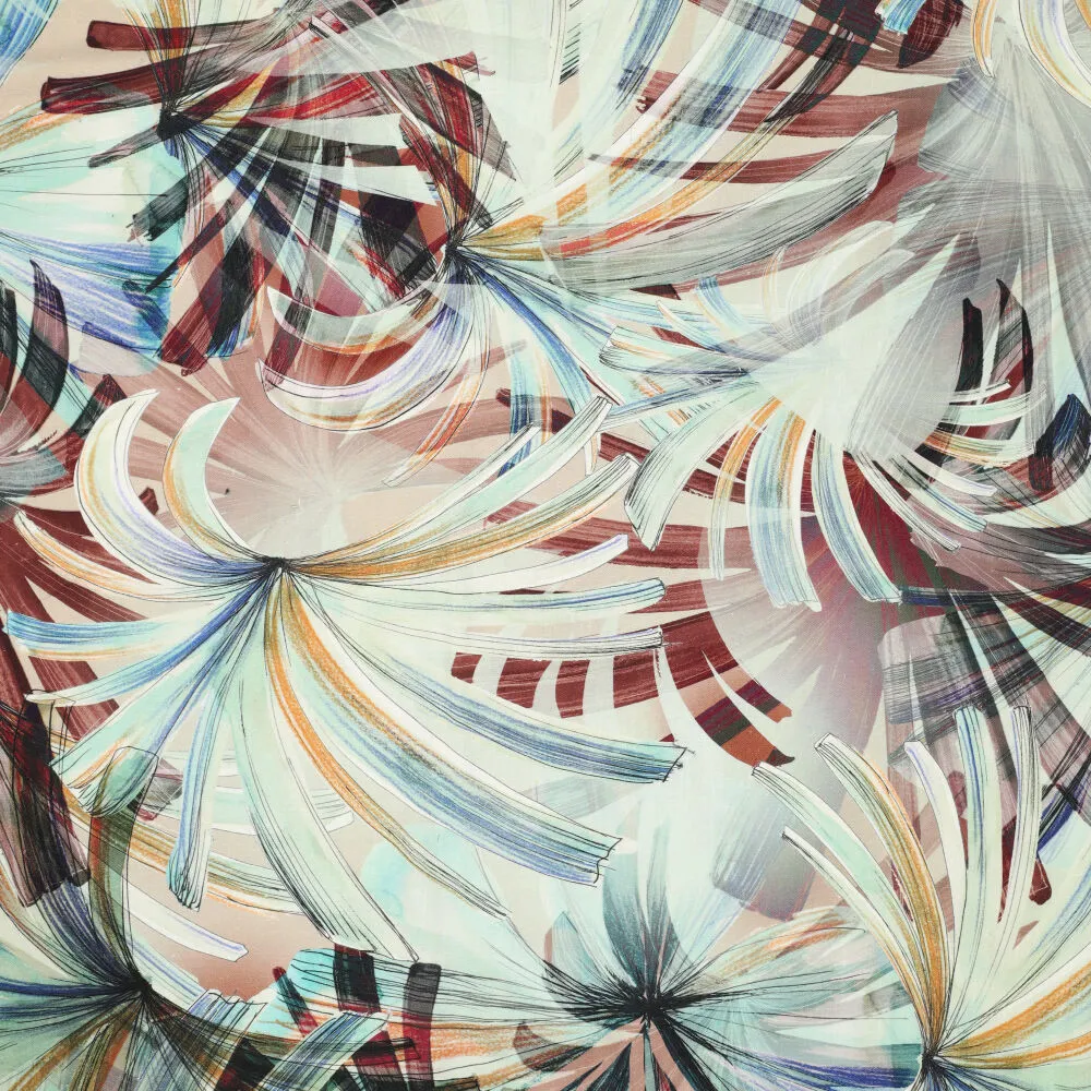 23508 Botanical Leaves Linen Slub